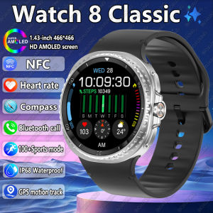 2025 New Watch 8 Classic GPS Trackr Smart Watch Men Woman Compass NFC Custom Dial 460*460 AMOLED Bluetooth Call Sport Smartwatch
