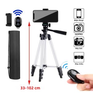 Chân Đế Ba Chân Di Động Đa Năng 102cm Bằng Nhôm Mini Dùng Cho Gopro iPhone Samsung Xiaomi Huawei - Giá Đỡ Điện Thoại Chụp Ảnh Nhẹ