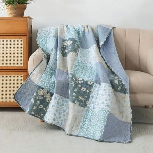 Selimut Patchwork Blanket Queen FAIZUL Colection 2 layer Cotton Quality Soft Floral Abtrack Premium Adult Bedding