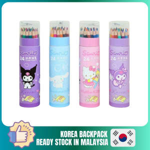 KT-107 / SANRIO DESIGN Colour Pencil 24 PCS / 彩色笔 / Pensel Color Sekolah / Tadika Primary School Cartoon Girl Stationery