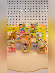 AREA-X Block AB0173 8IN1 Performance Keychain Figure Crayon Shin Chan Series Gift Decoration Building Brick Toy