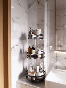 NINI 360° Rotatable Kitchen Rack Seasoning Rack Condiment Rack Spice Rak Rempah Dapur Stainless Steel Kitchen Organizer 调料架