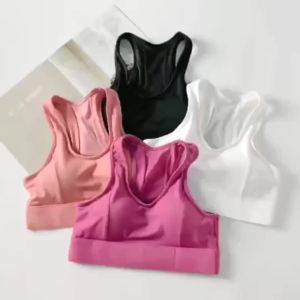 High Elasticity Sports Bra Beautiful Back Shockproof Gathering Yoga Bra Mesh Breathable Vest Exercise Running Bra