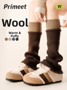 PRIMEET | Warm Thick Leg Protecting Slimming Vintage Color Block Knee-high Socks