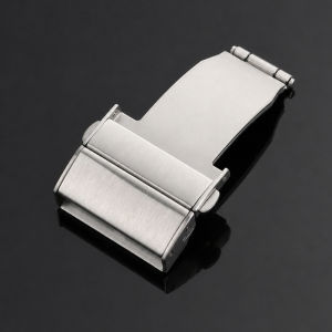 1pcs 20mm 22mm Stainless Steel Folding Double Press Button for Nylon Leather Strap Folding Buckle Metal Watch Clasp Accessories