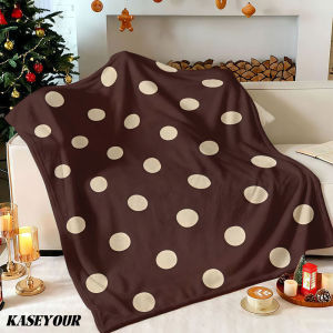 Beast Kingdom | Vintage Polka Dot Print Winter Summer Flannel Blanket Throw Fleece Soft Fuzzy Plush Cozy Fleece Blankets for Sofa Ideal Gifts
