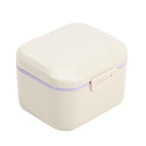 กล่องใส่รีเทนเนอร์แบบพกพา กล่องใส่ฟันปลอม กล่องทำความสะอาดช่องปาก กล่องเก็บฟันปลอม กล่องใส่เครื่องมือจัดฟันแบบสองชั้น