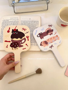 กระจกแต่งหน้าแบบถือได้ LED ชาร์จไฟแบบพกพาสำหรับการเดินทางและอุปกรณ์ทำความสะอาดส่วนบุคคล เหมาะสำหรับใช้ในหอพัก