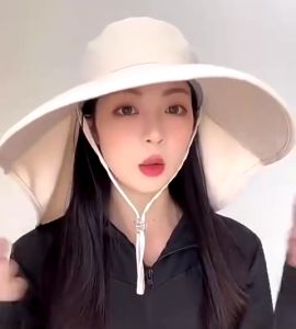 Mũ chống nắng nữ che gáy rộng vành thời trang – vải nhẹ thoáng chống tia UV UPF50+ chuẩn đi biển