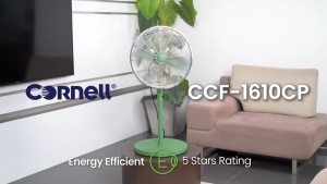 Cornell Metal Stand Fan 16 Inch | CCF-1610CP - 4 Blades - Adjustable Height - Strong Wind - 3 Speed Modes
