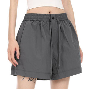 American Style Quick Dry Workwear Shorts Women Summer Slimming Loose Casual A-Line Wide Leg Pants Small Size Straight Three-quarter Pants