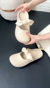 [READY STOCK🇲🇾] Womens Mary Jane Ballet Flats Mini Ribbon design EVA Anti-Slip Casual wear Outdoor Flats Sandal | Kasut Selipar Perempuan