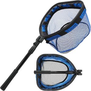 SAN LIKE Floating Fishing Net Collapsible Fishing Nets for Fish Fishing Landing Net with Telescopic Pole Rubber Coated