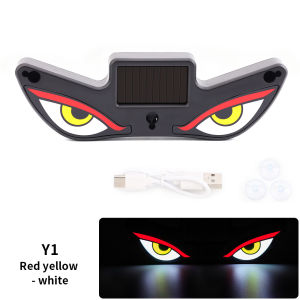 Car LED Solar Devil Eye Ambient Light Dynamic Expression Neon Lamp Rear Window Anti-Rear-End Warning Lights Interior Decoration