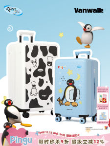 VANWALK Pingu Silent Universal Wheel Password Lock Luggage 22 Inch Travel Pull Rod Hardshell Suitcase for Young Travelers