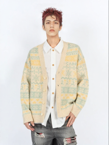 CANOTWAIT_ | Fair Isle Pattern Retro Sweater