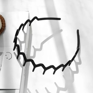 ที่คาดผมแฟชั่น ยูนิเซ็กซ์ ซีรีส์สีดำ เรซิ่นเคลือบด้าน โลหะ ที่คาดผมเรียบง่าย สไตล์เกาหลี เครื่องประดับผม