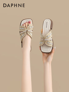 Daphne | Woven Square Toe Platform Womens Slip-Ons