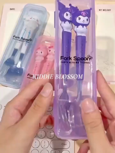 Sanrio- Spoon & Fork Dinnerware Set Cartoon Tableware for Baby Stainless Steel Tableware
