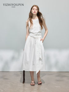 Design Sleeveless Tie-Waist Dress