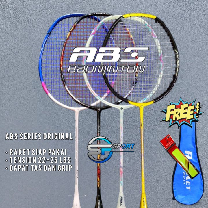 Main Rakket Raket Badminton ABS Series Original 25 Lbs Raket Sudah Siap Main Dapet ...