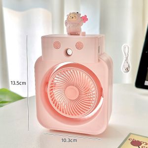 Desktop Spray Fan New 2025 High Aesthetic Cute Student Silent Cooling Mini Electric Fan Humidifying Feature for Study Use