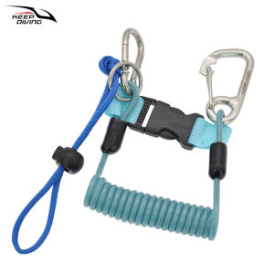 1 PCS KEEP DIVING Scuba Diving Anti-lost Spiral Spring Coil Lanyard Safety Emergency Tool with One Quick-release Buckle