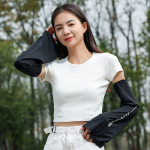 Womens Loose Fashionable Breathable UV Protection Sunscreen Ice Silk Sleeve Covers Driving Protective Sleeves Cycling Arm Covers