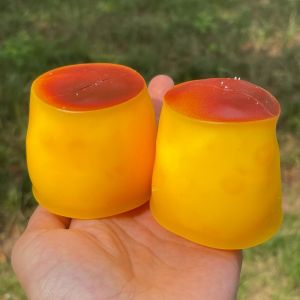 Crunchy Caramel Pudding Stress Ball Squishy Food-shaped Squeeze Ball Fidget Toy ASMR Sensory Stress Relief Toys for Adults Gift