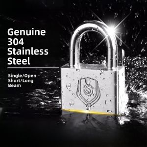 MONLEYTA | Outdoor Stainless Steel 304 Lock Anti-Theft Waterproof Rustproof Large Door Lock Chain Resistant Heavy Duty Security Lock