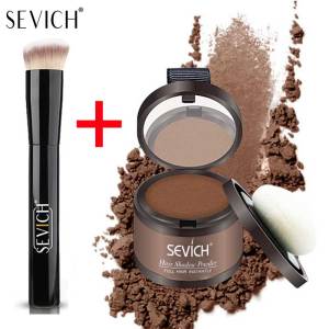 SEVICH Hairline Shadow Powder พร้อมแปรงน้ําเหงื่อคอนซีลเลอร์ผมร่วง Bald Spot ปกปิดแป้งผมผู้หญิงผู้ชาย