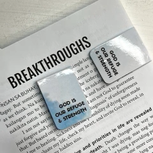 God Is Our Refuge and Strength Magnetic Bookmark | Minimalist Christian Bookmark | Strong Magnet | 1x3 Scripture Bookmark