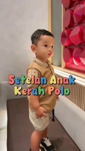 STRIBLYKIDS X DINODAY Setelan Anak Laki Baju Kaos Kerah Polo Wangki Celana Cargo Hotpants 1 - 9 Tahun