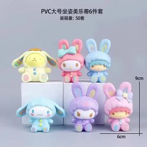 Q Version of Melody Doll Rabbit Clothes Melody Pacha Dog Kuromi Garage Kits Ornaments DIY Scene Cake Decoration