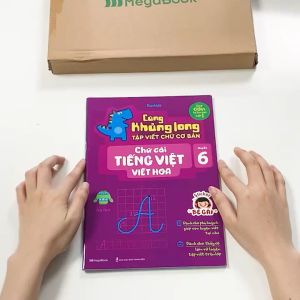 Sách Cùng Khủng long tập viết chữ cơ bản – Chữ cái Tiếng Việt VIẾT HOA Quyển 6 – Sticker bé trai - MGB