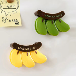 Plastic Banana Magnetic Sealing Clip Kitchen Fridge Snack Organizer Food Bag Sealing Clip Set Cute Cartoon Snack Clips