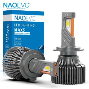 Bóng Đèn Pha Ô Tô LED Công Suất Cao NAOEVO 120W 13000lm H4 H7 H1 H11 9005 9006 Lắp Được Cho Nhiều Loại Xe Ánh Sáng Trắng 6500K