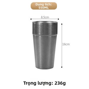 CHUANGGUANJIA | Cốc Pha Cà Phê Inox 2 Tầng Phong Cách Retro