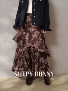 Vintage Bohemian Flower Flowy Irregular Ruffled Layered Half-skirt