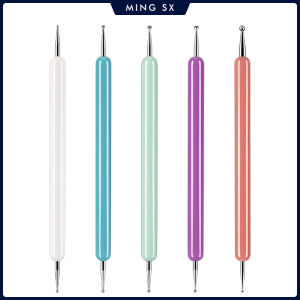 5 Pcs/set Nail Art Dotting Pen Crystal Beads Handle Dual-ended Drawing Painting Rhinestones Manicure Tools