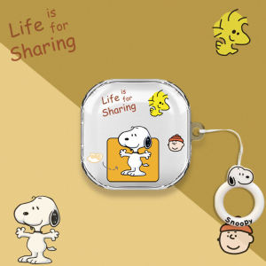 Xiaomi Air4 SE Bluetooth Earphone Protective Case Silicone Anti-fall Soft Shell with Lanyard Transparent Cute Cartoon Design