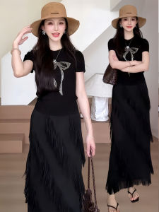 TIANQIANHUI | Thin Lightweight Dangle Skirt Mid-Length