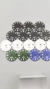 NH34 Vintage Watch Dial 29MM SnowFlake Hand Set Green Luminous Date Window For NH34 Automatic Movement Mens Watch Accessories