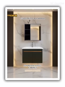 【Ready Stock】 S/STEEL Basin Cabinet Set 600MM 【EG Premium】【Customise SET】【Basin Cabinet】【Mirror Box】