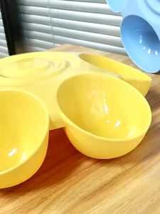 6 in 1 Flower-Shaped Pet Bowl Kitten Puppy Water Feeder Lightweight Neck Protection Food Container Pet Accessory
