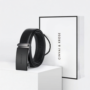 CinvaiKrose | Mens Genuine Leather Belt with Auto Buckle