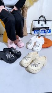 Sandal Selop Wedges Tinggi 8CM Aksesoris 3D Aksen Barbie Star EVA Rubber Premium 313+1