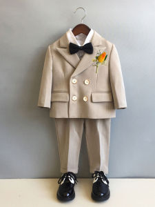 ชุดออกงานจับสัปดาห์ชุดการแสดงเดินแบบเปียโนพิธีกรเด็กอายุครบปีสำหรับเด็กชายชุดสูทเด็กผู้ชายสำหรับฤดูใบไม้ร่วงและฤดูหนาว