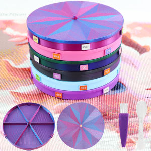 Round Palette Diamond Painting Tray Kits Large Capacity Drill Plate Multi-Functional Funnel Beading Plates Cross Stitch Tools