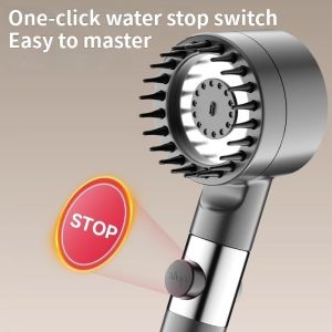 Home Bathroom Shower Head Set with Boost Pressure for Hot Water Heater Bath Rain Shower Headset with Geyser
